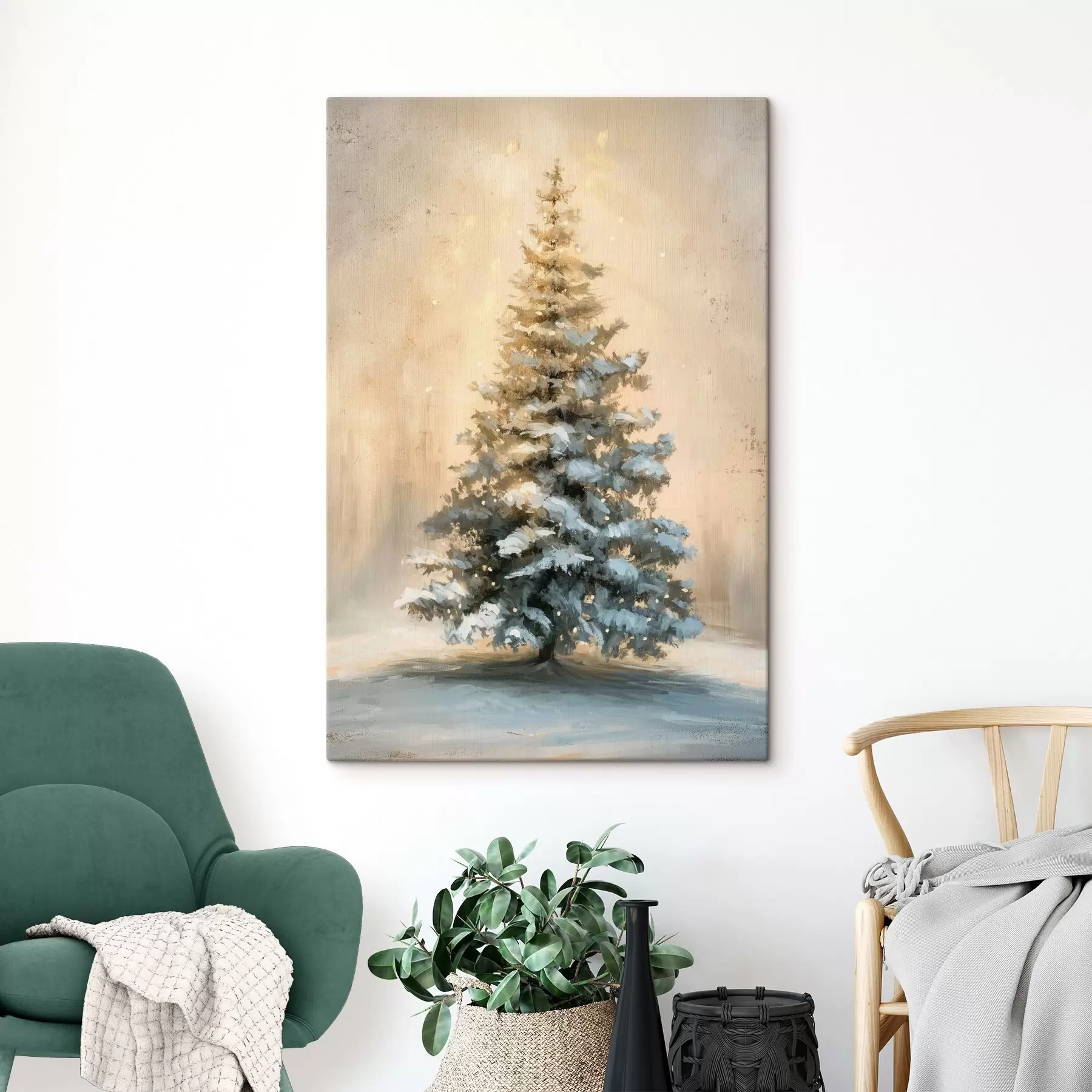 Tableau Sapin de Noël dans la neige s46589
