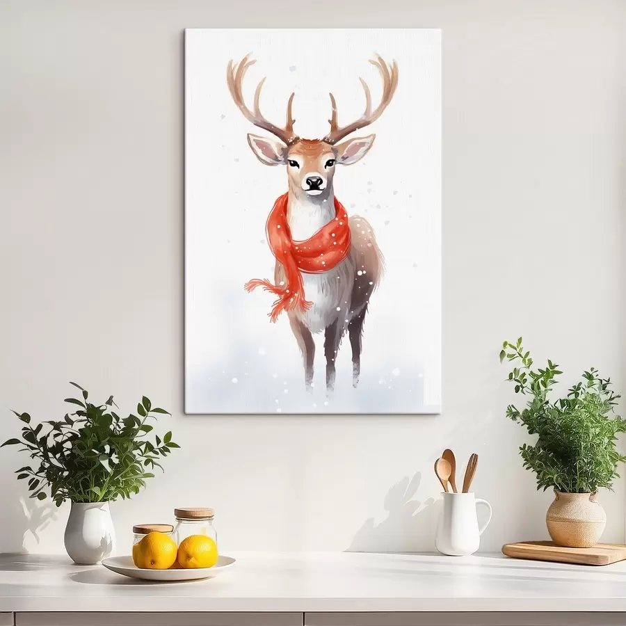 Tableau Cerf avec un foulard s46594