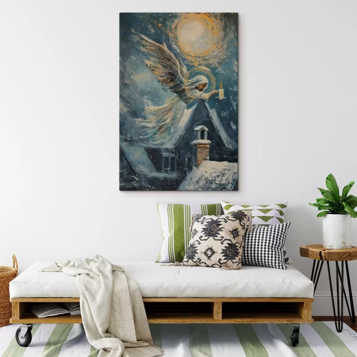 Tableau Ange au-dessus des maisons s46600