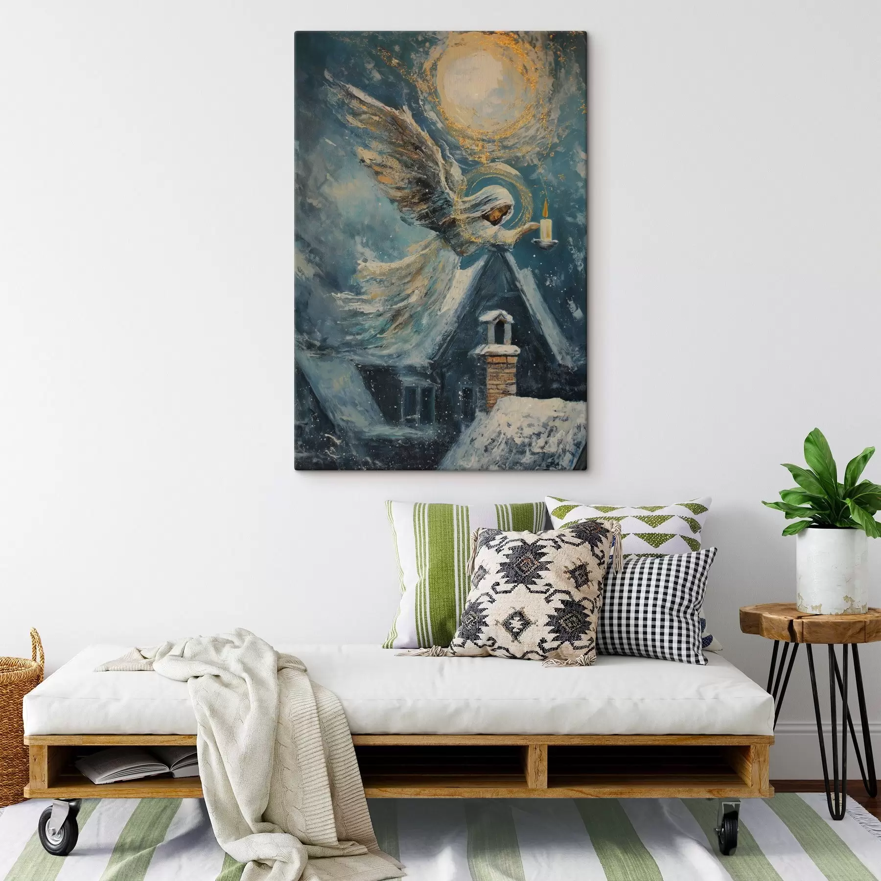 Tableau Ange au-dessus des maisons s46600