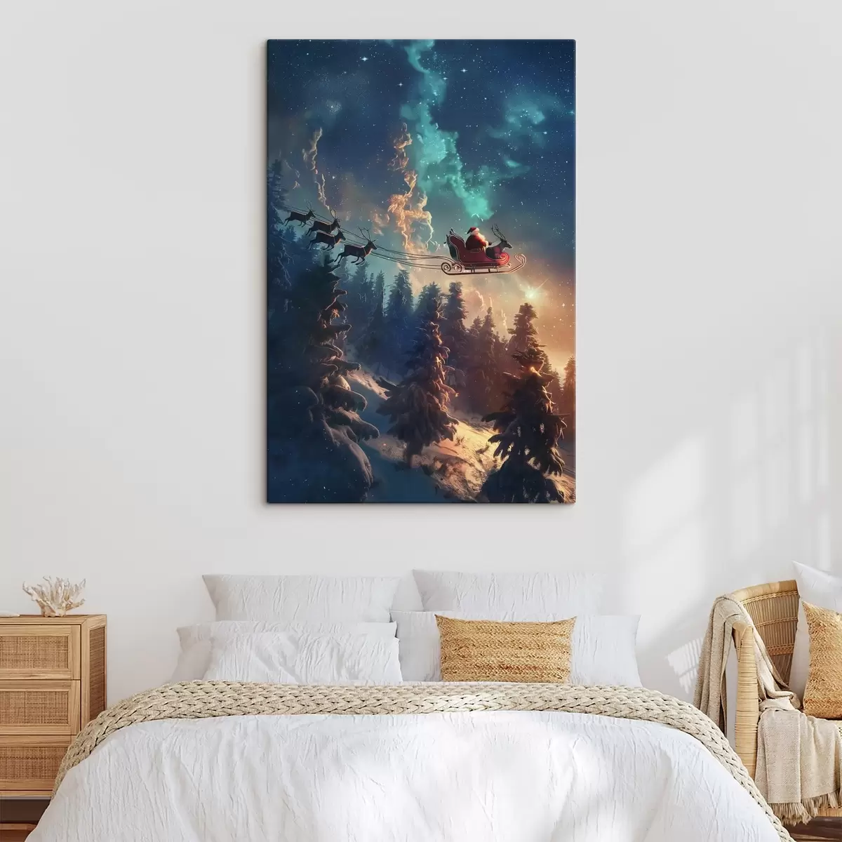 Tableau Le Père Noël sur un renne s46602