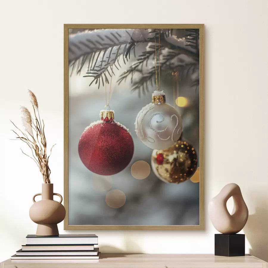 Papier peint boules de Noël f46588