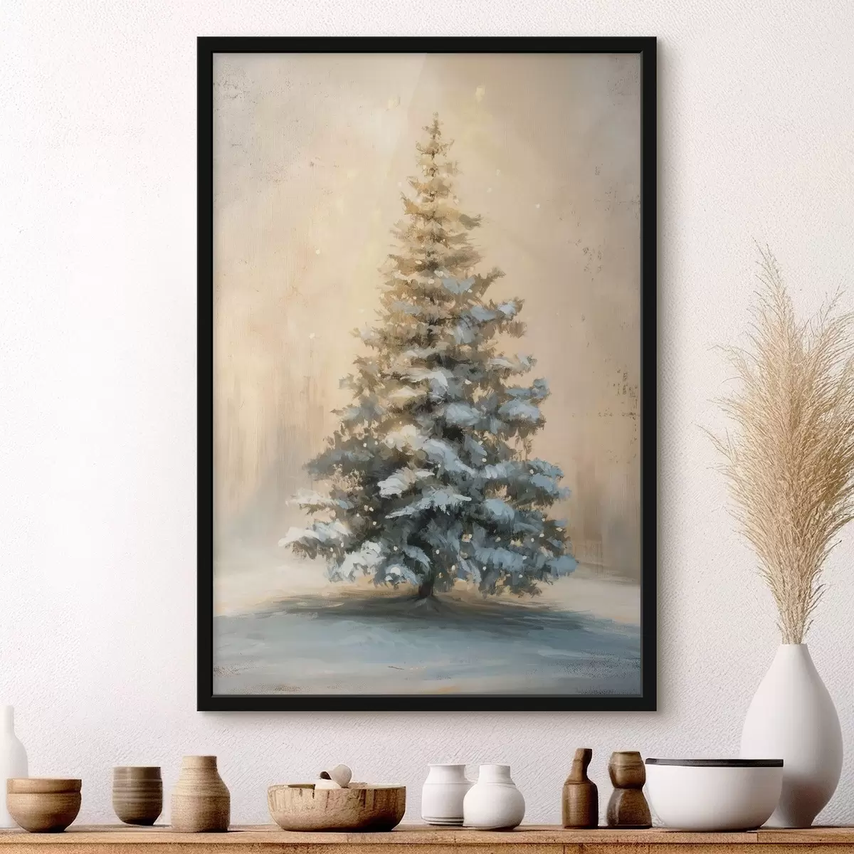 Poster Sapin de Noël dans la neige f46589
