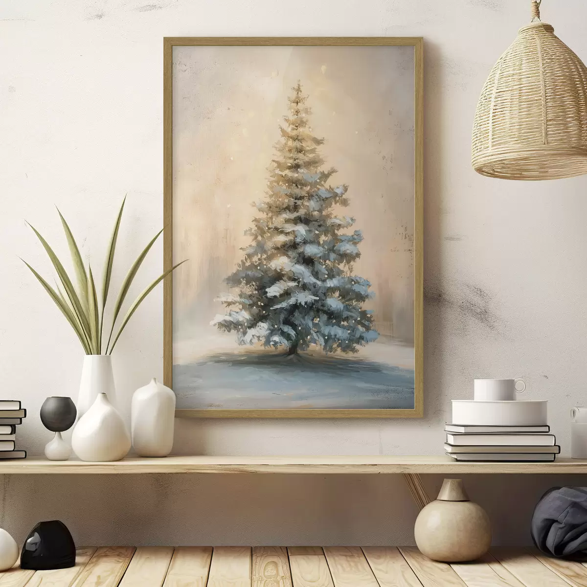 Poster Sapin de Noël dans la neige f46589