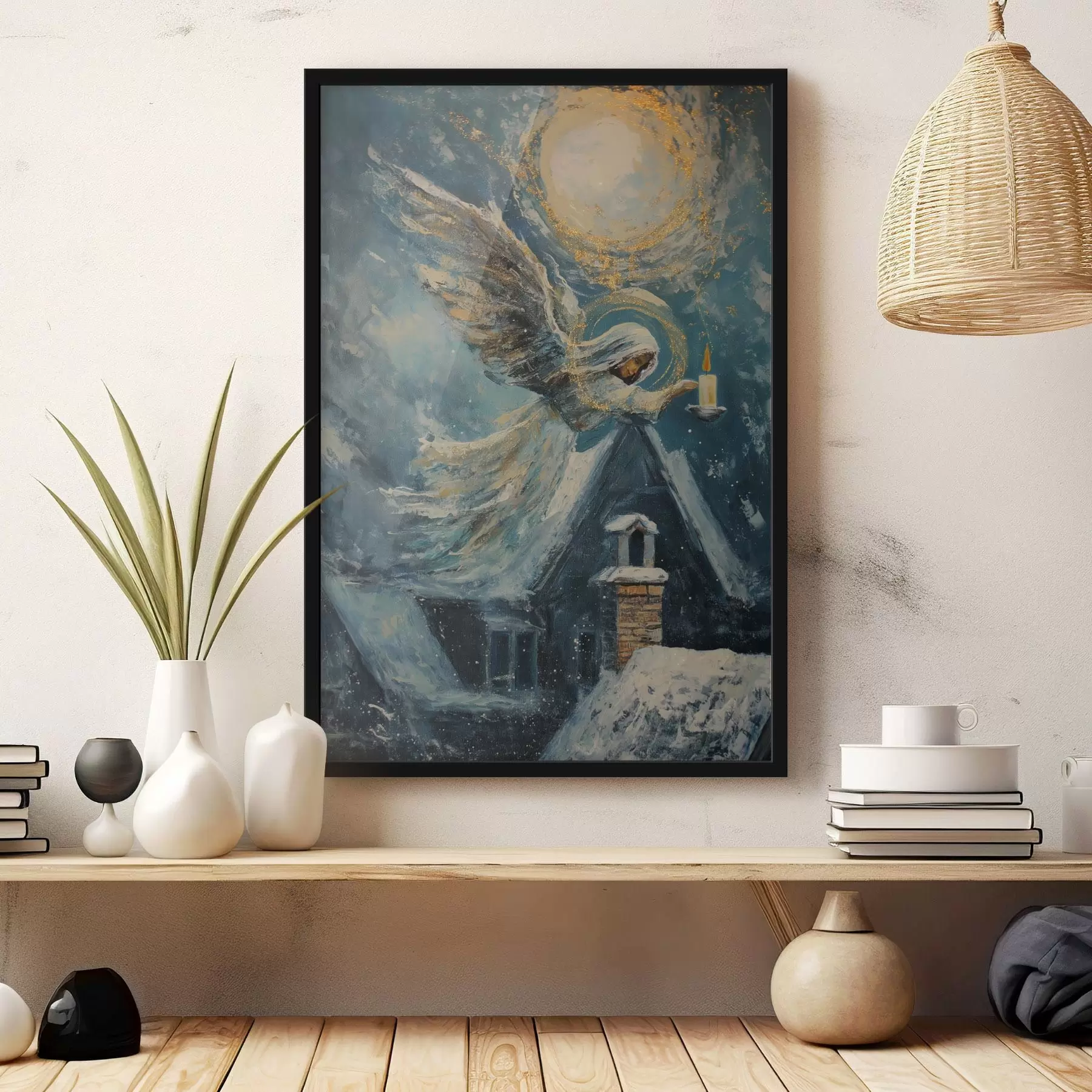 Papier peint Ange au-dessus des maisons f46600