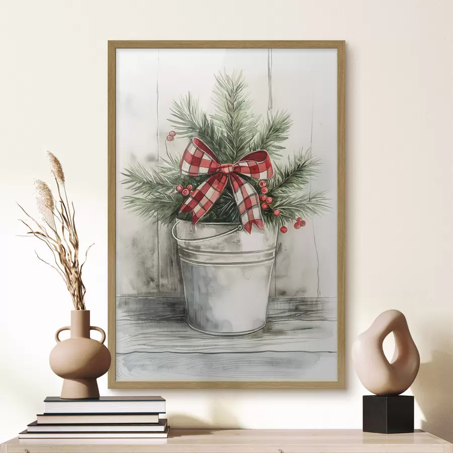 Papier peint Sapin de Noël en pot f46608