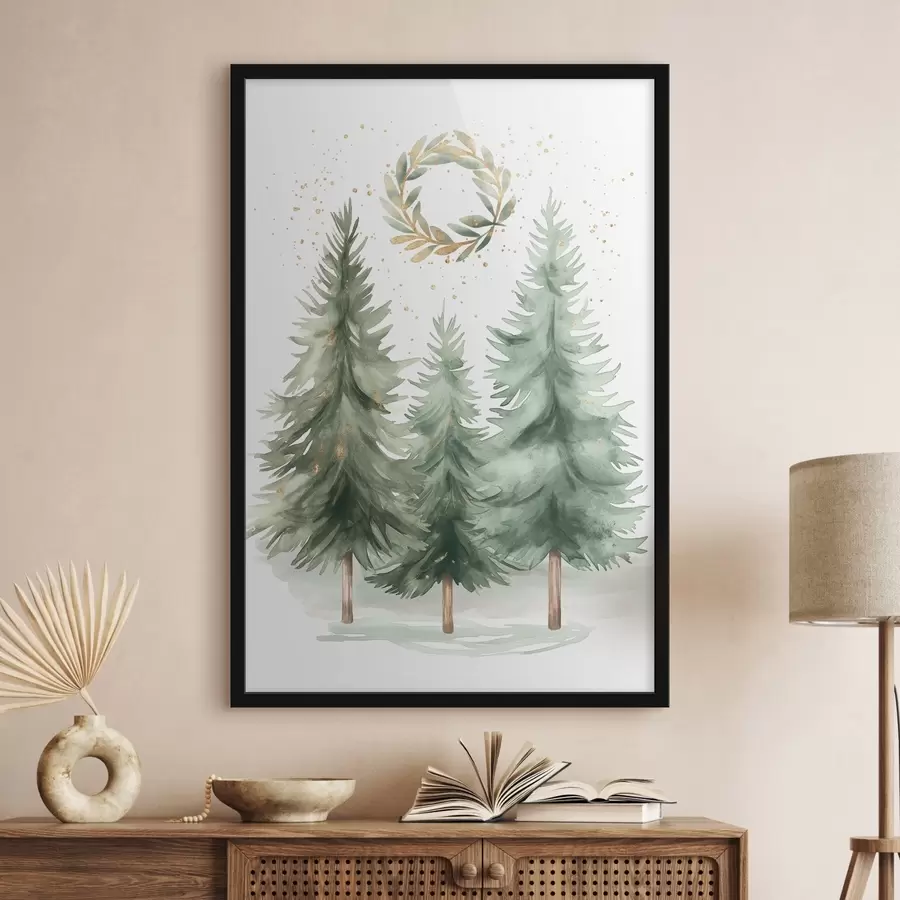 Papier peint sapins de Noël f46609