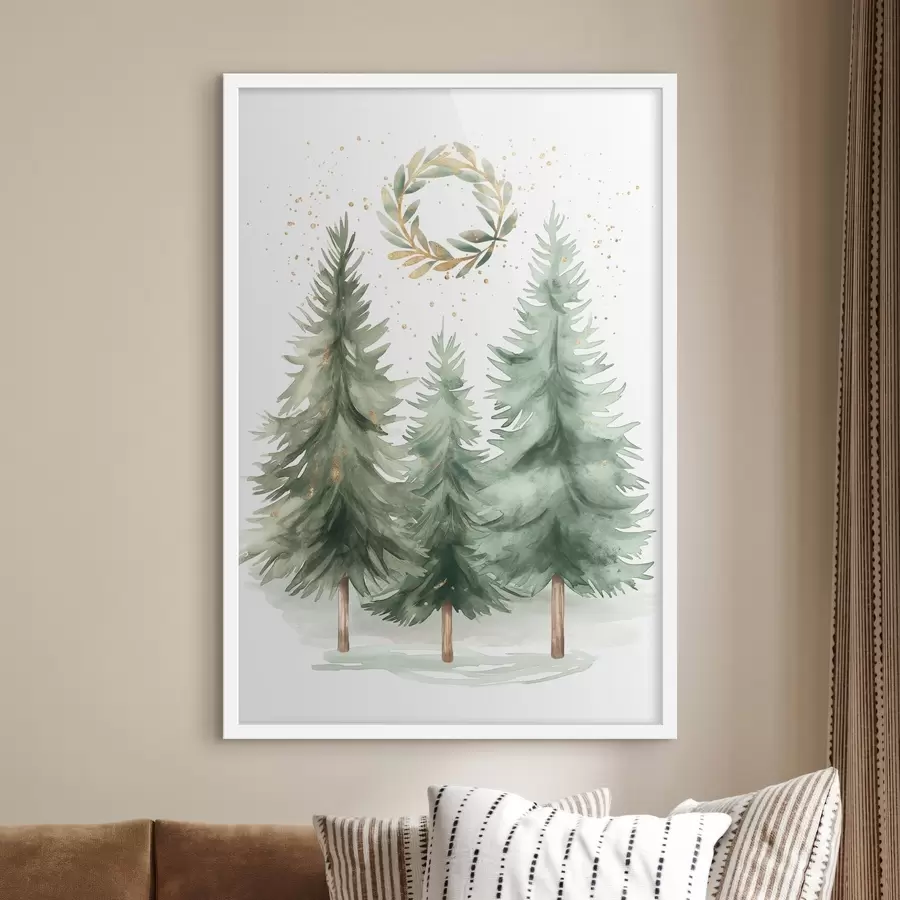 Papier peint sapins de Noël f46609