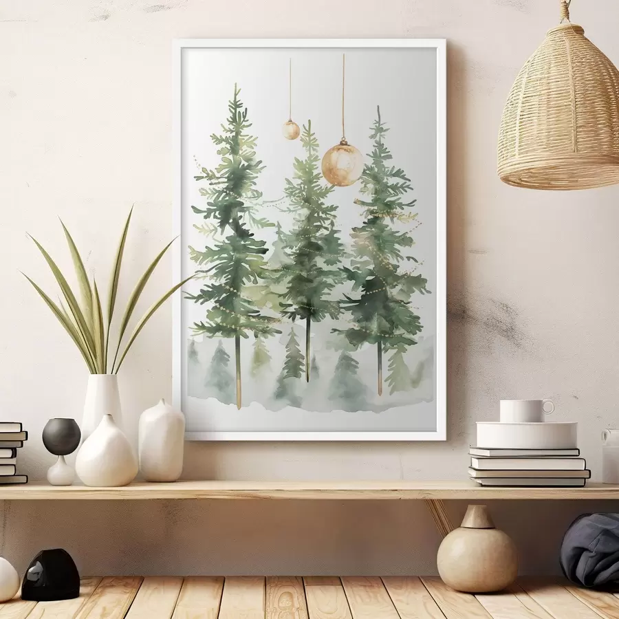 Papier peint sapins de Noël f46611