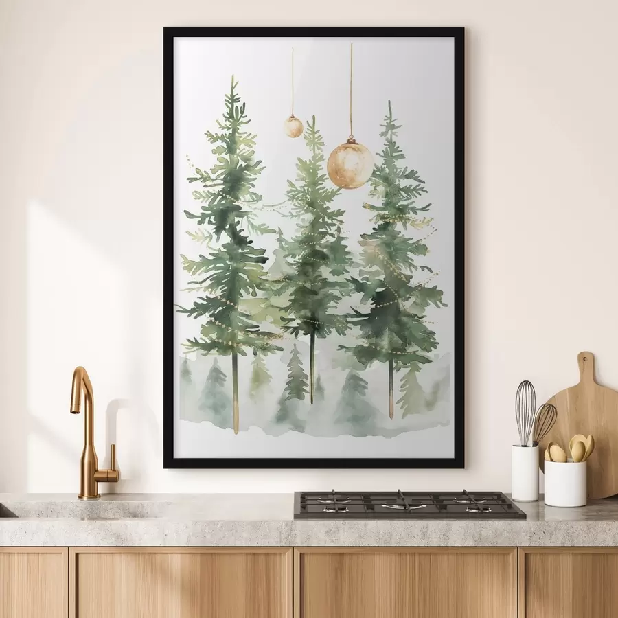 Papier peint sapins de Noël f46611
