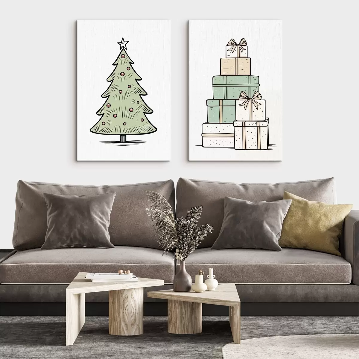 Tableau Sapin de Noël et cadeaux m00953