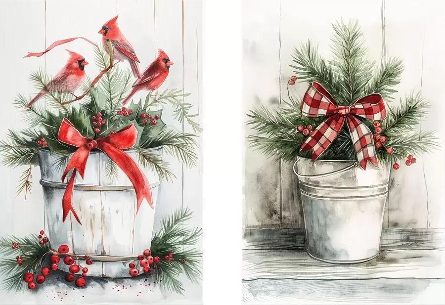 Tableau Pots de Noël m00959