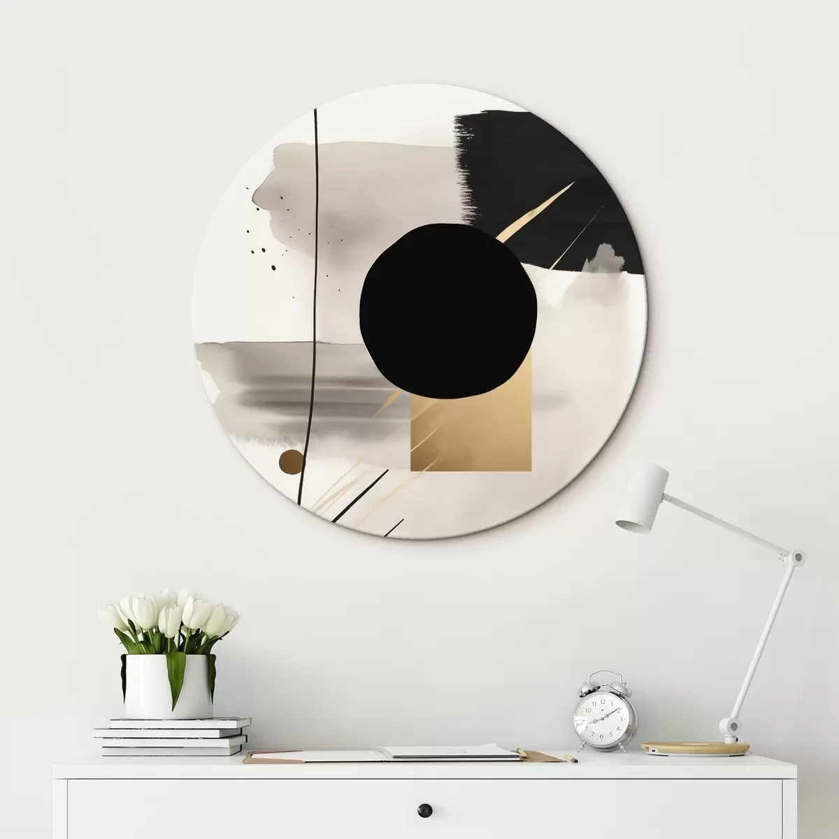 Tableaux rondes Abstractions avec des formes r46572