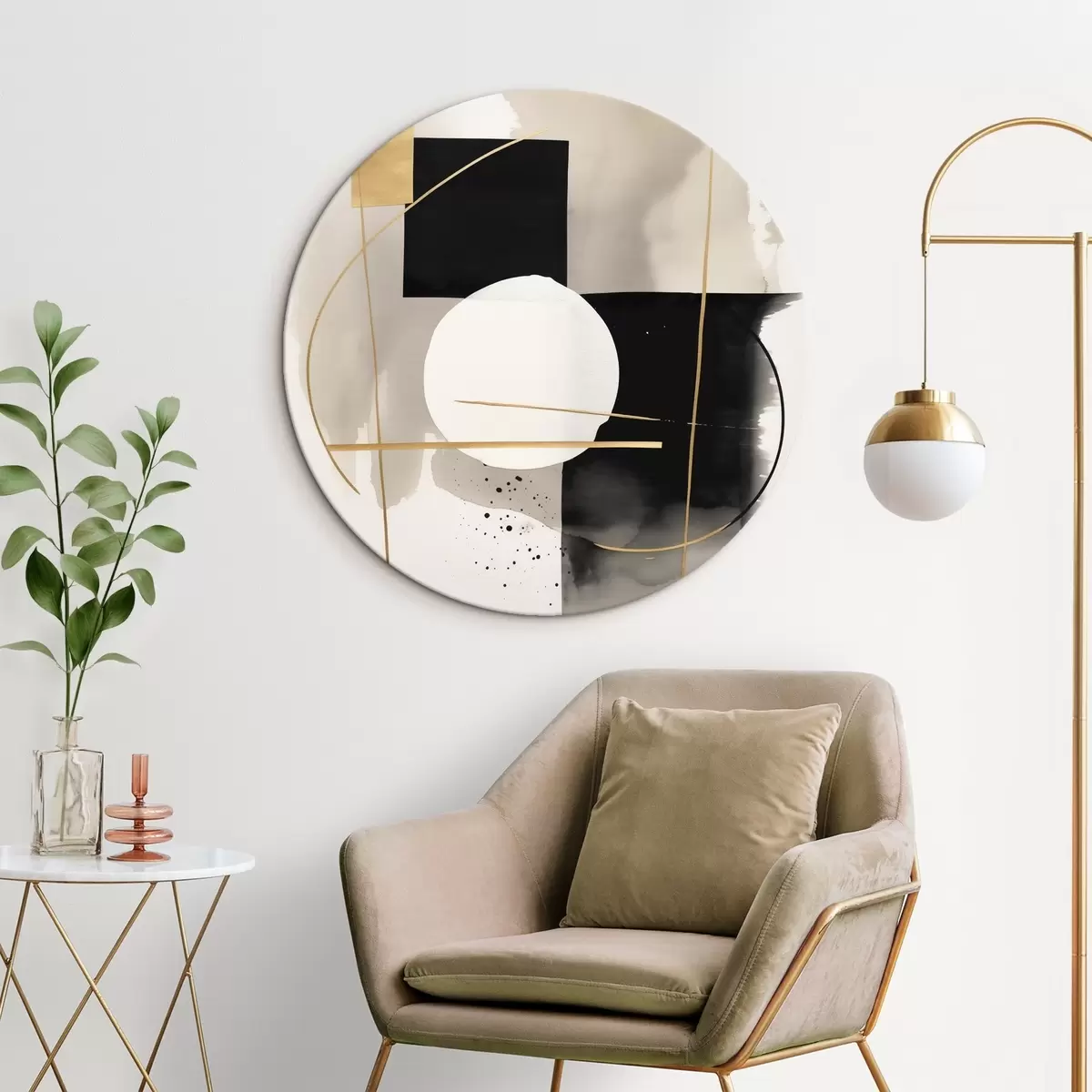 Tableaux rondes Abstractions avec des formes r46573