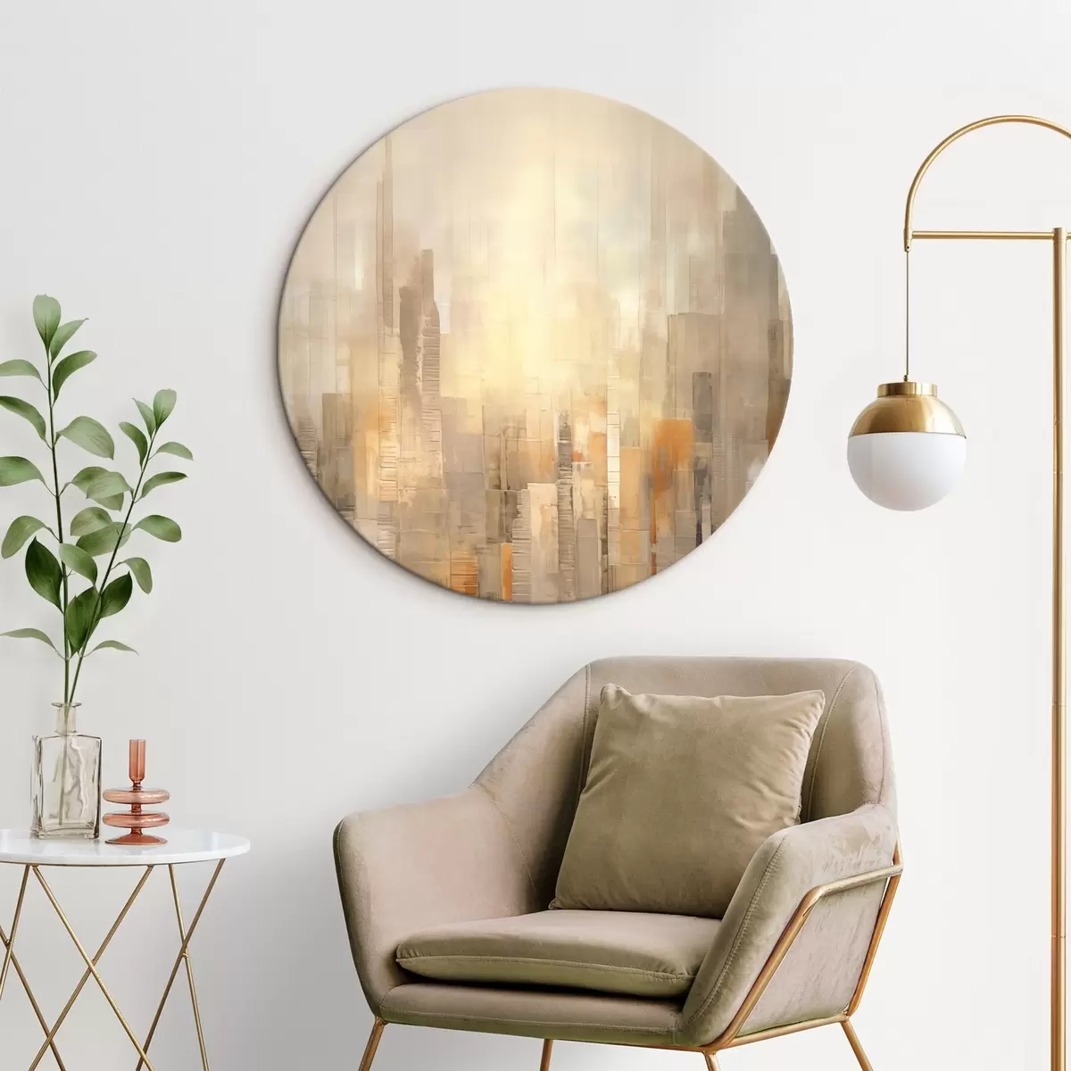 Tableaux rondes Paysage urbain abstrait r46580