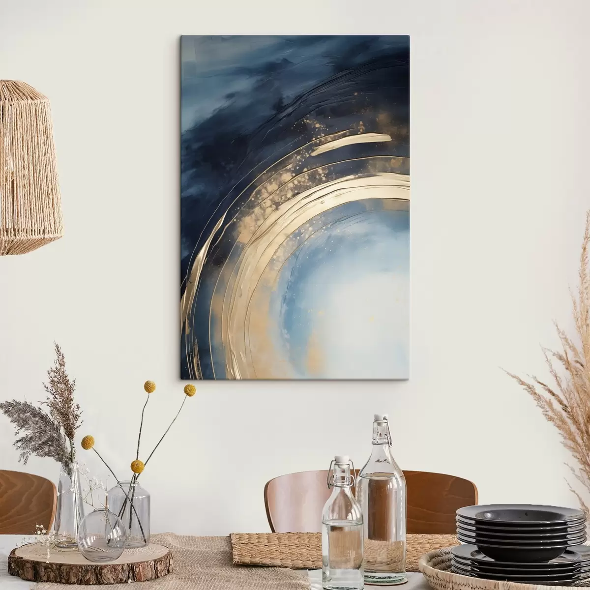 Tableau Anneau balayé avec centre clair et glaçure mouchetée s46488