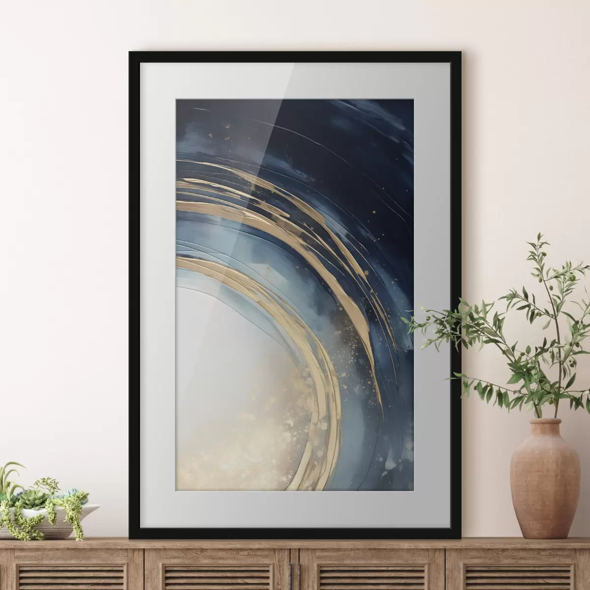 Poster Anneaux étroits superposés au-dessus d'un horizon pâle f46489