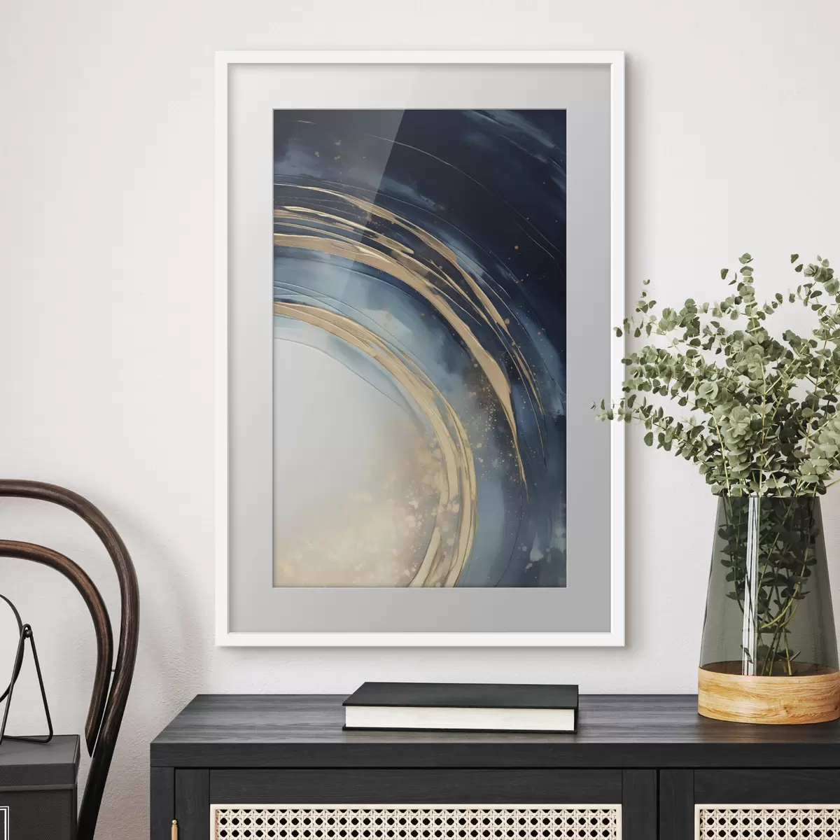 Poster Anneaux étroits superposés au-dessus d'un horizon pâle f46489