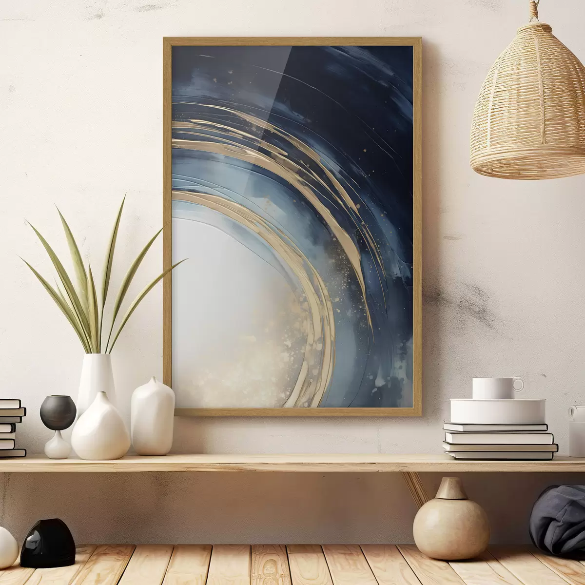Poster Anneaux étroits superposés au-dessus d'un horizon pâle f46489