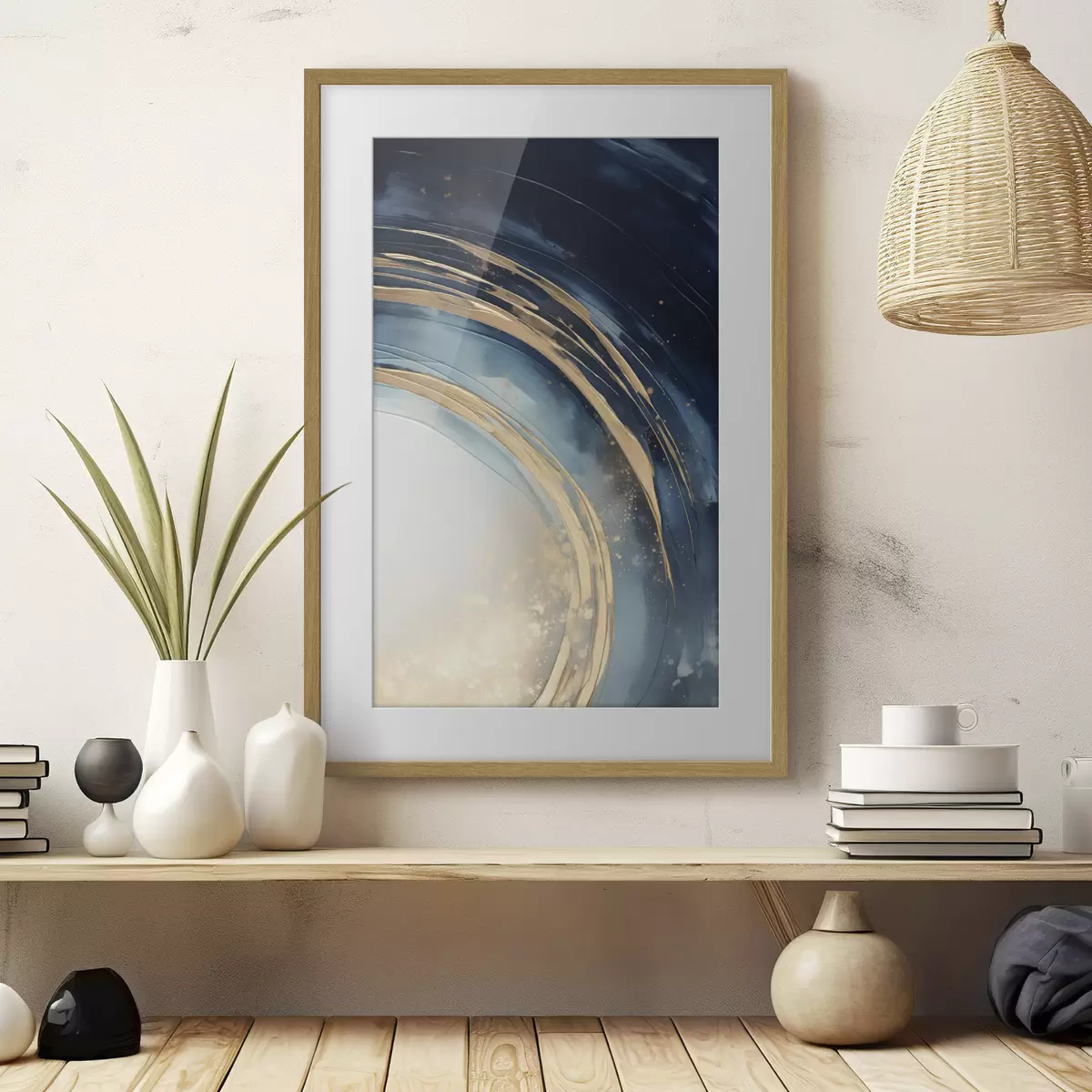 Poster Anneaux étroits superposés au-dessus d'un horizon pâle f46489