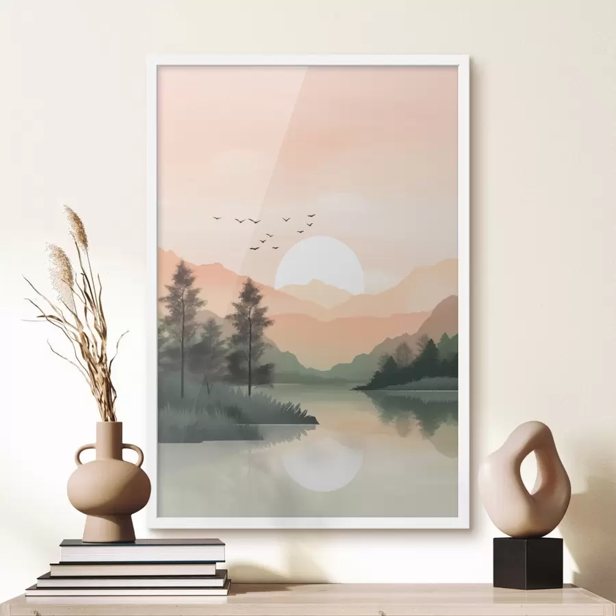Papier peint Le lac salue le jour f46508
