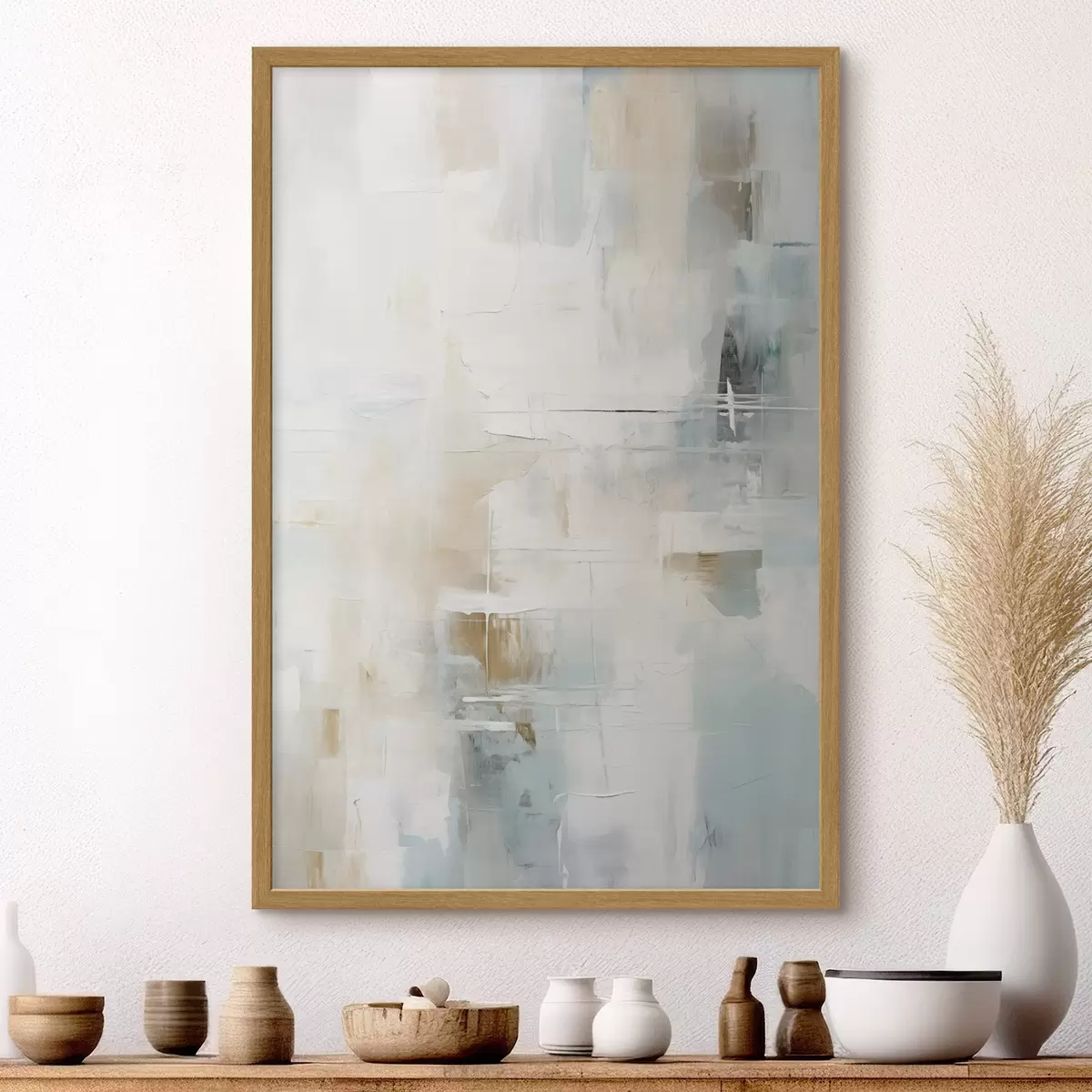 Poster Couches aériennes de bleu et de beige sur fond blanc f46547