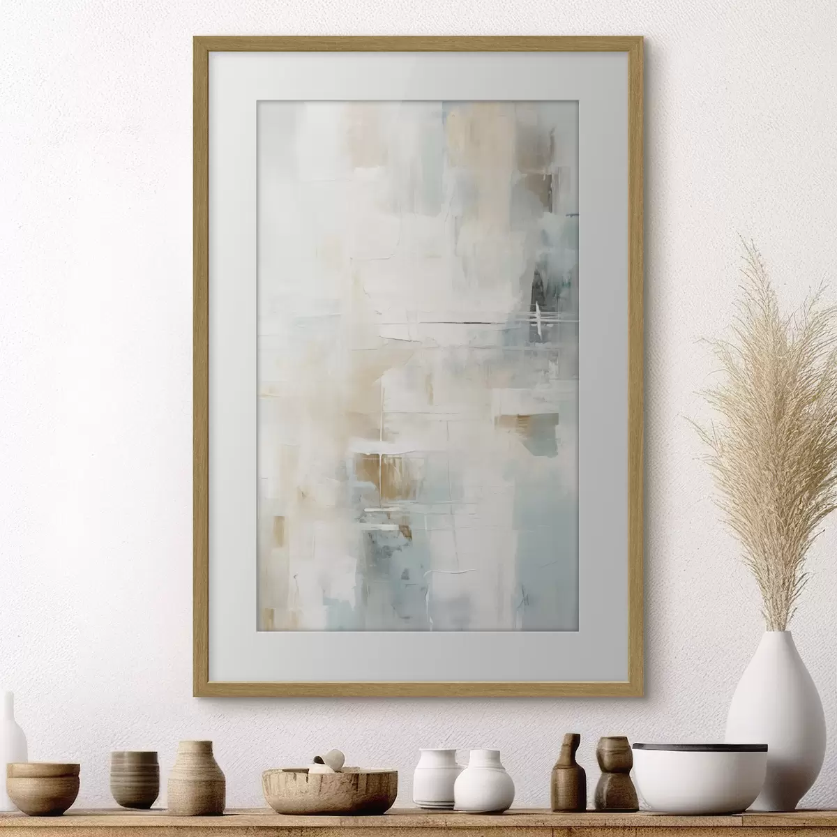 Poster Couches aériennes de bleu et de beige sur fond blanc f46547