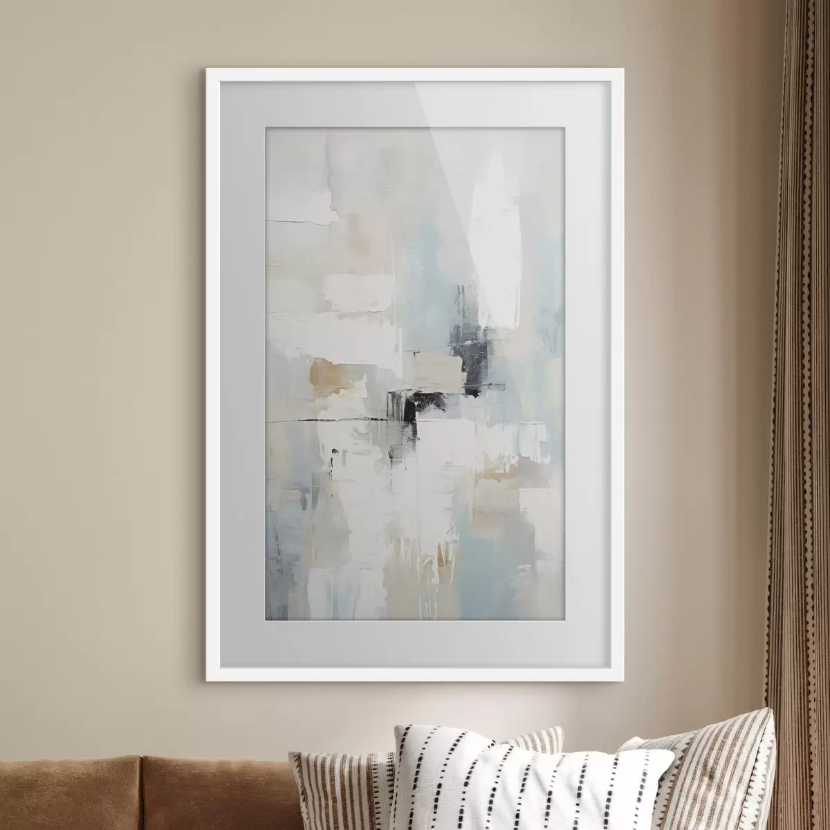 Poster Abstrait aux tons clairs avec une touche de noir f46548