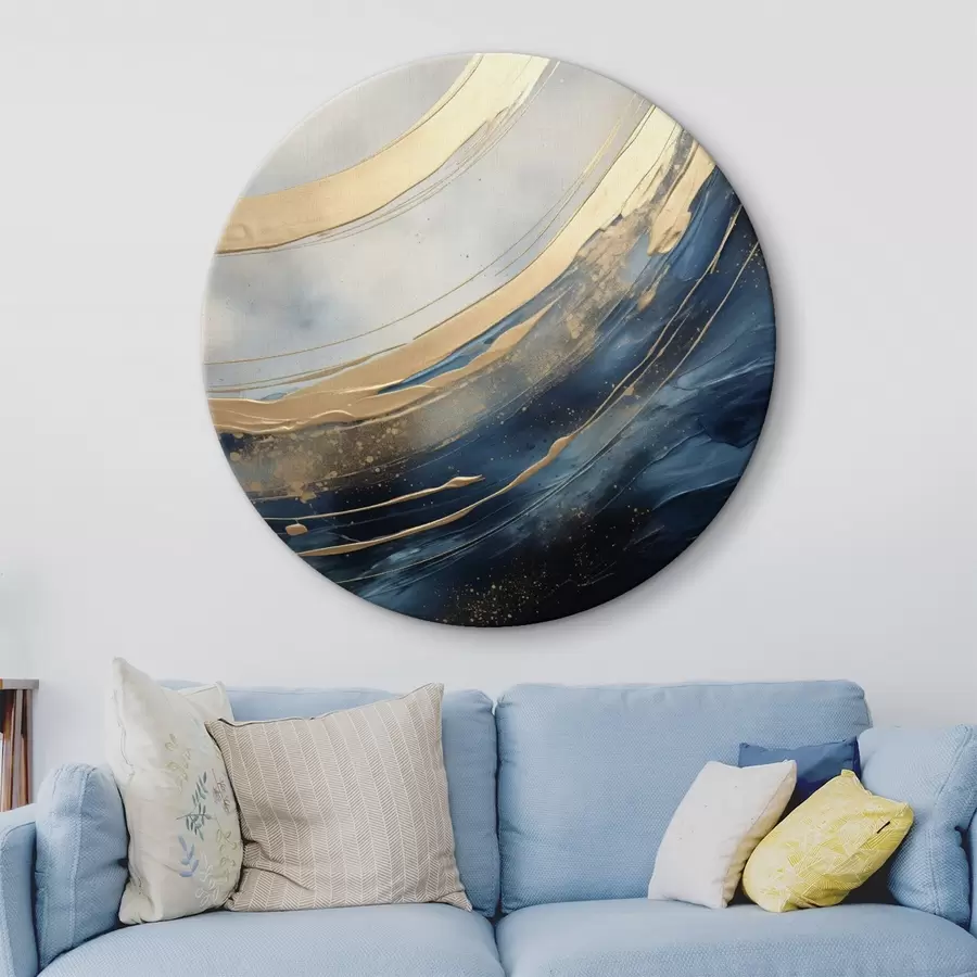 Tableau De larges arcs lumineux sur fond bleu foncé r46487