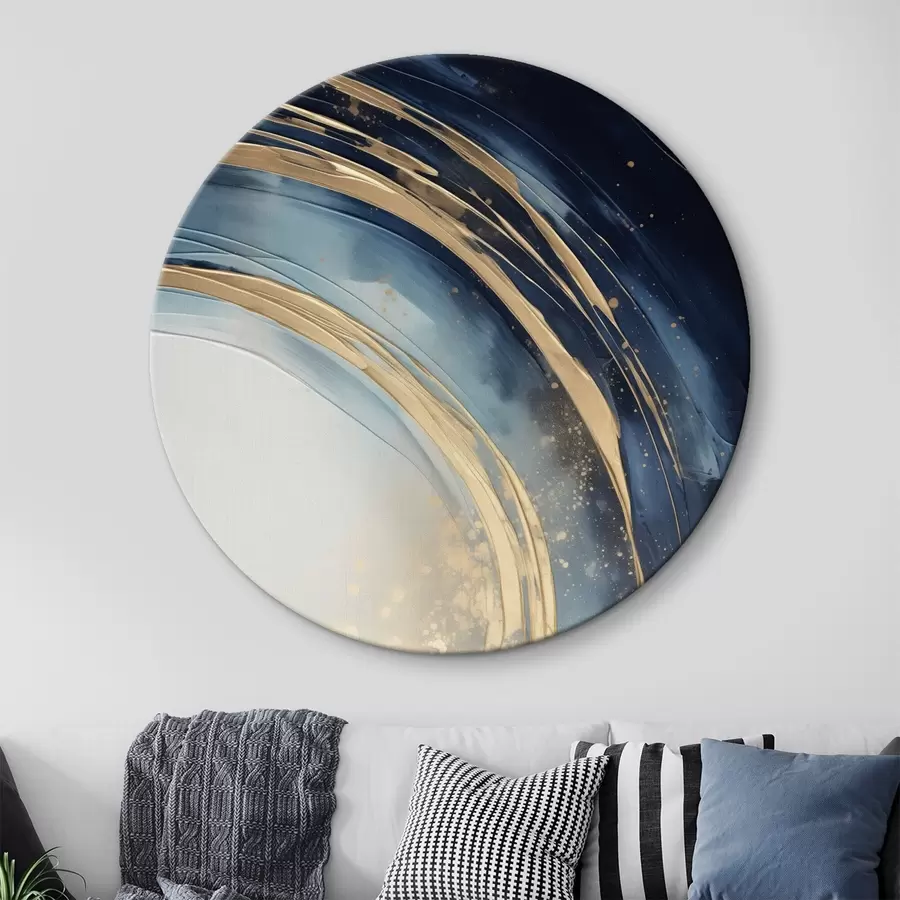 Tableau Anneaux étroits superposés au-dessus d'un horizon pâle r46489