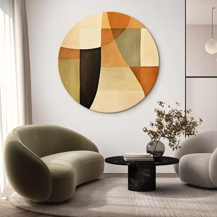 Tableau Champs géométriques doux dans une palette naturelle chaleureuse r46538