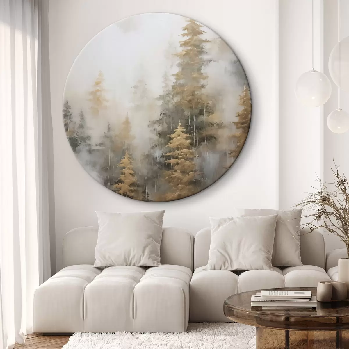 Tableaux rondes Imitation forestière de peinture r46672