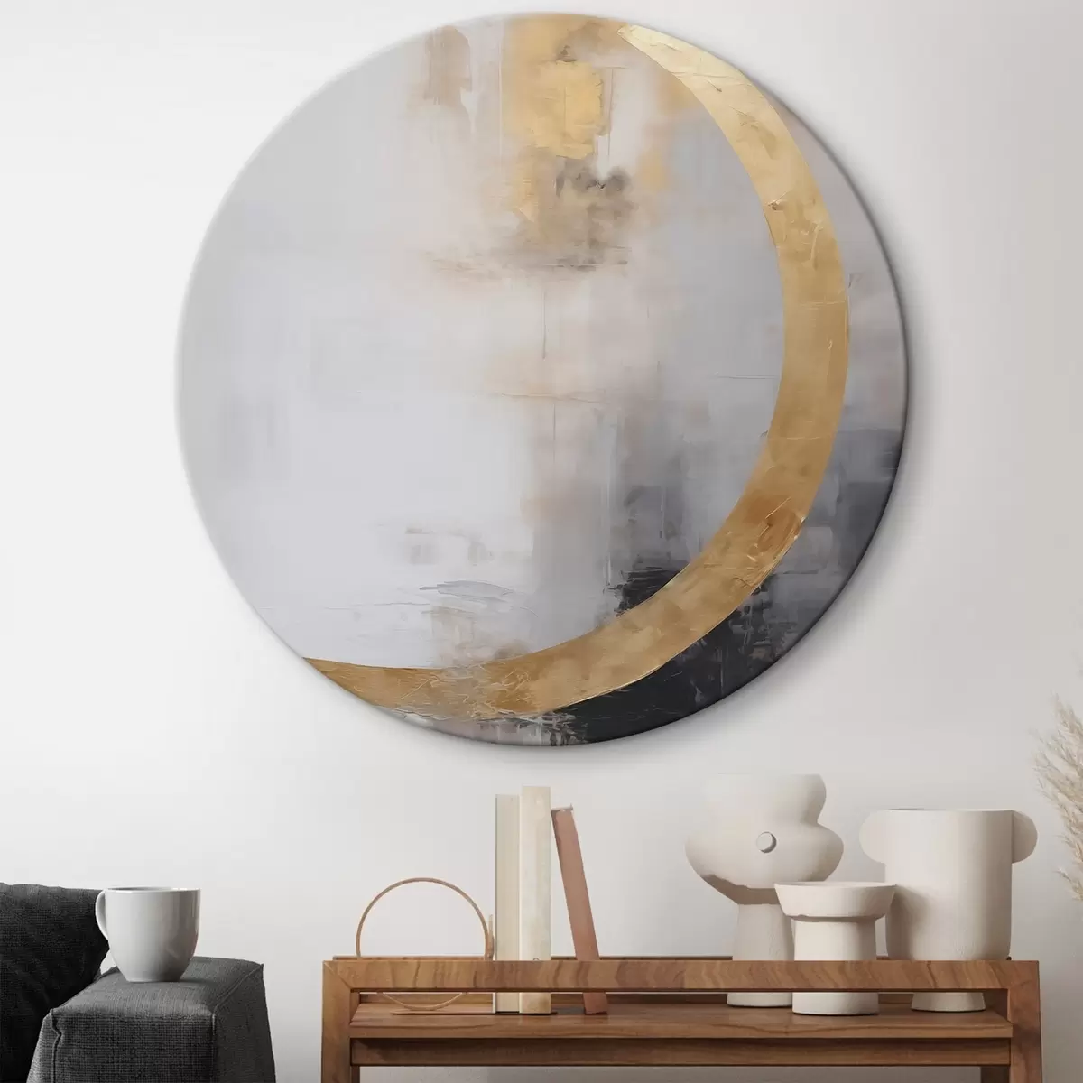 Tableaux rondes Abstraction imitation de la peinture r46675