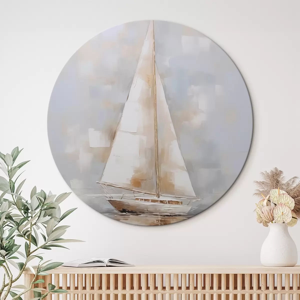 Tableaux rondes Peinture imitation voilier r46677