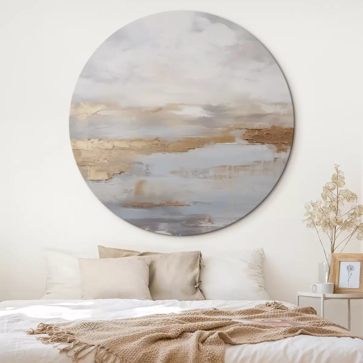 Tableaux rondes Composition abstraite imitant la peinture r46678