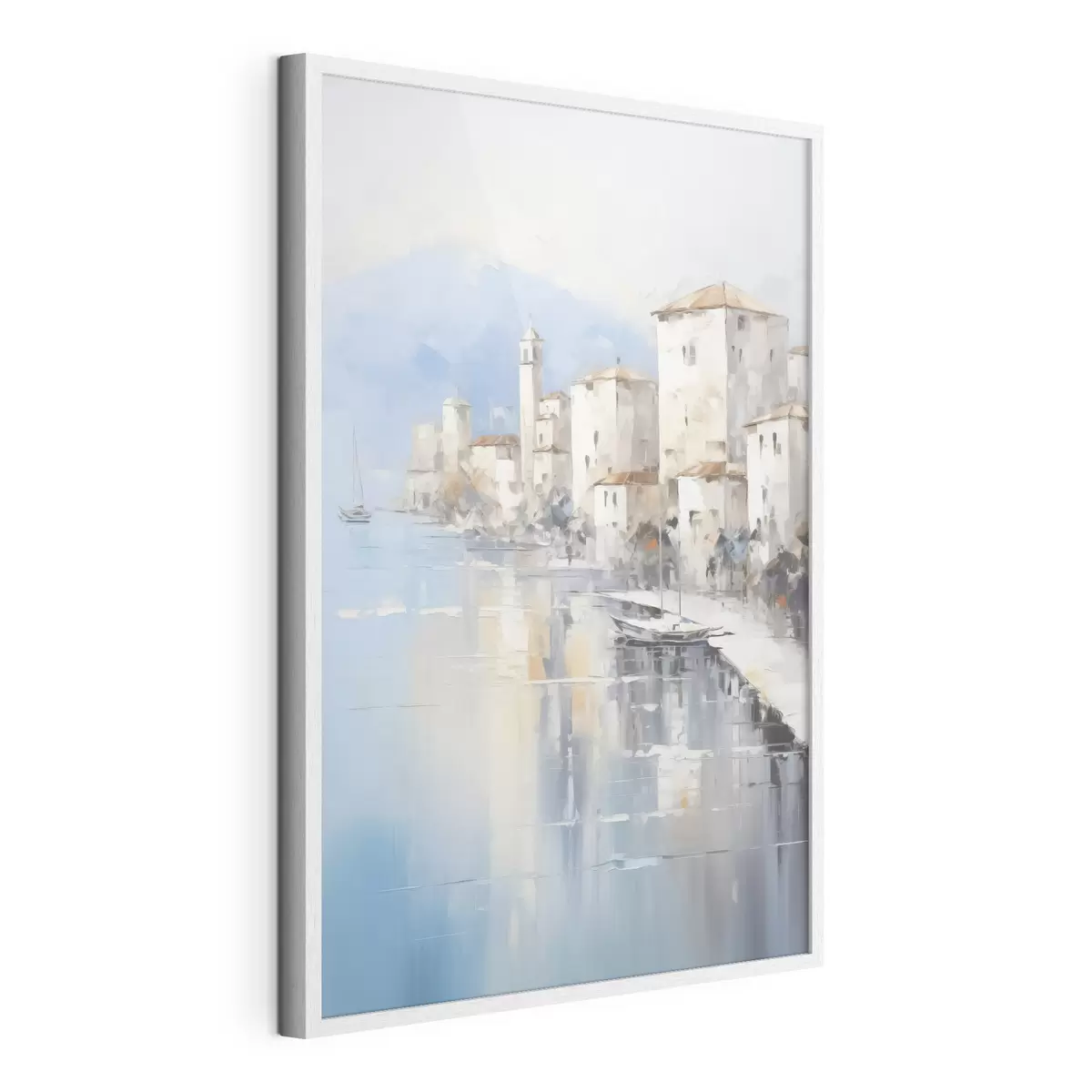 Poster Maisons abstraites au bord de la baie imitation de peinture f46673
