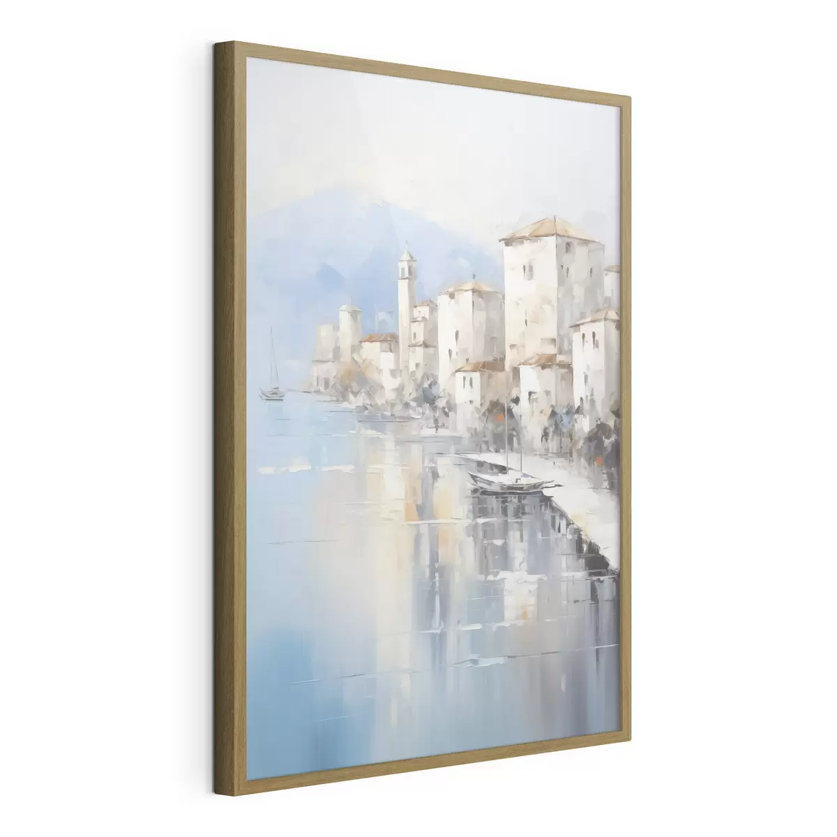 Poster Maisons abstraites au bord de la baie imitation de peinture f46673