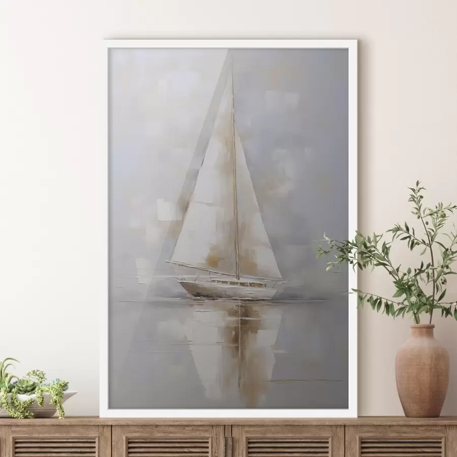 Papier peint Peinture imitation voilier f46677