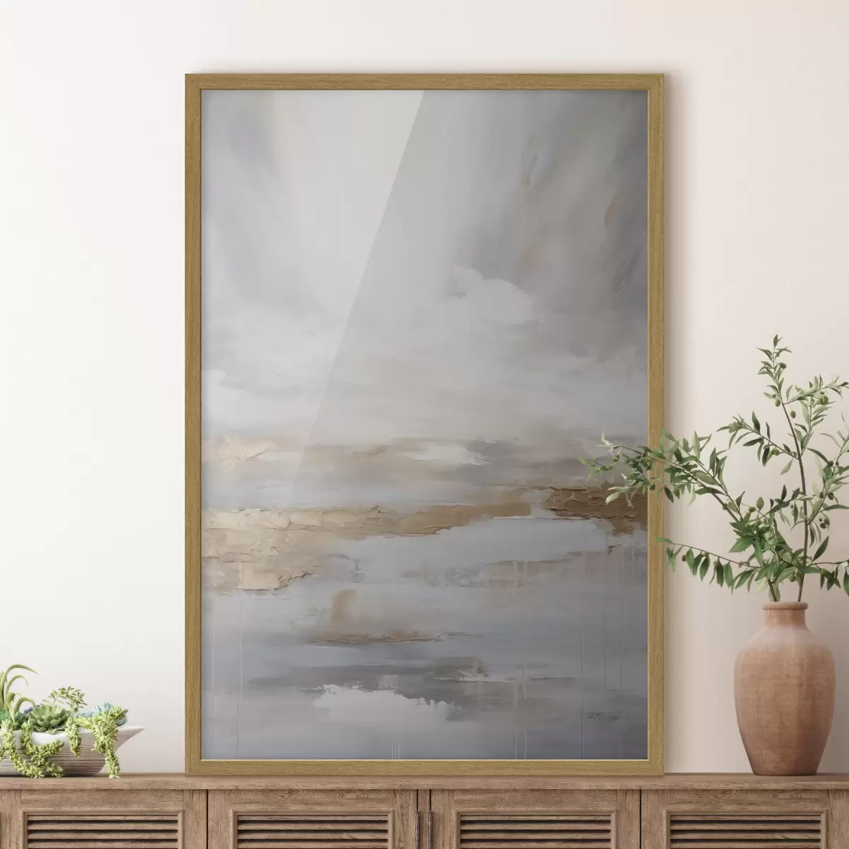 Poster Composition abstraite imitant la peinture f46678