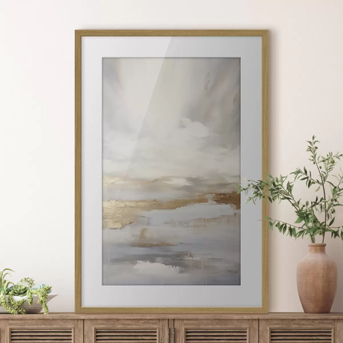 Poster Composition abstraite imitant la peinture f46678