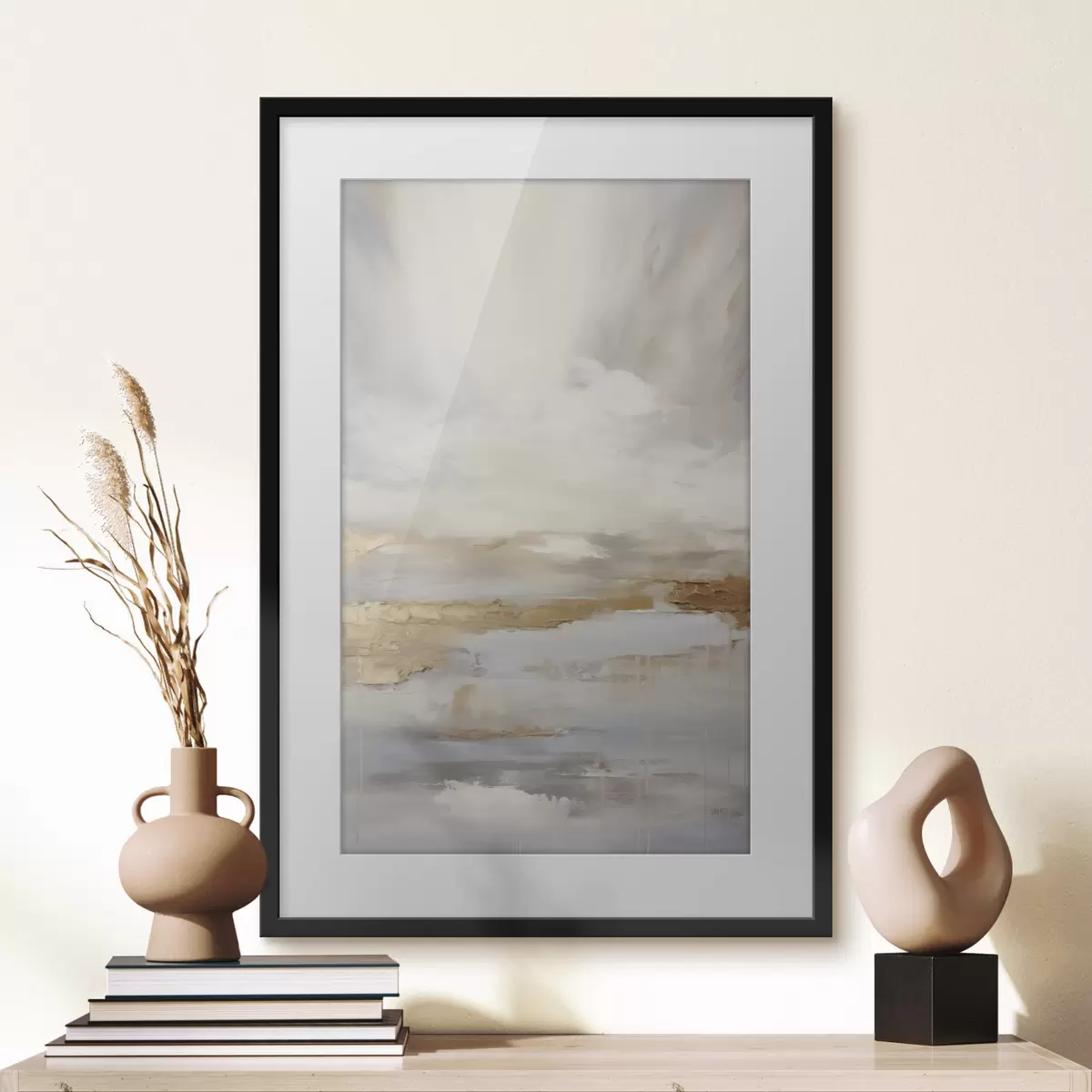 Poster Composition abstraite imitant la peinture f46678