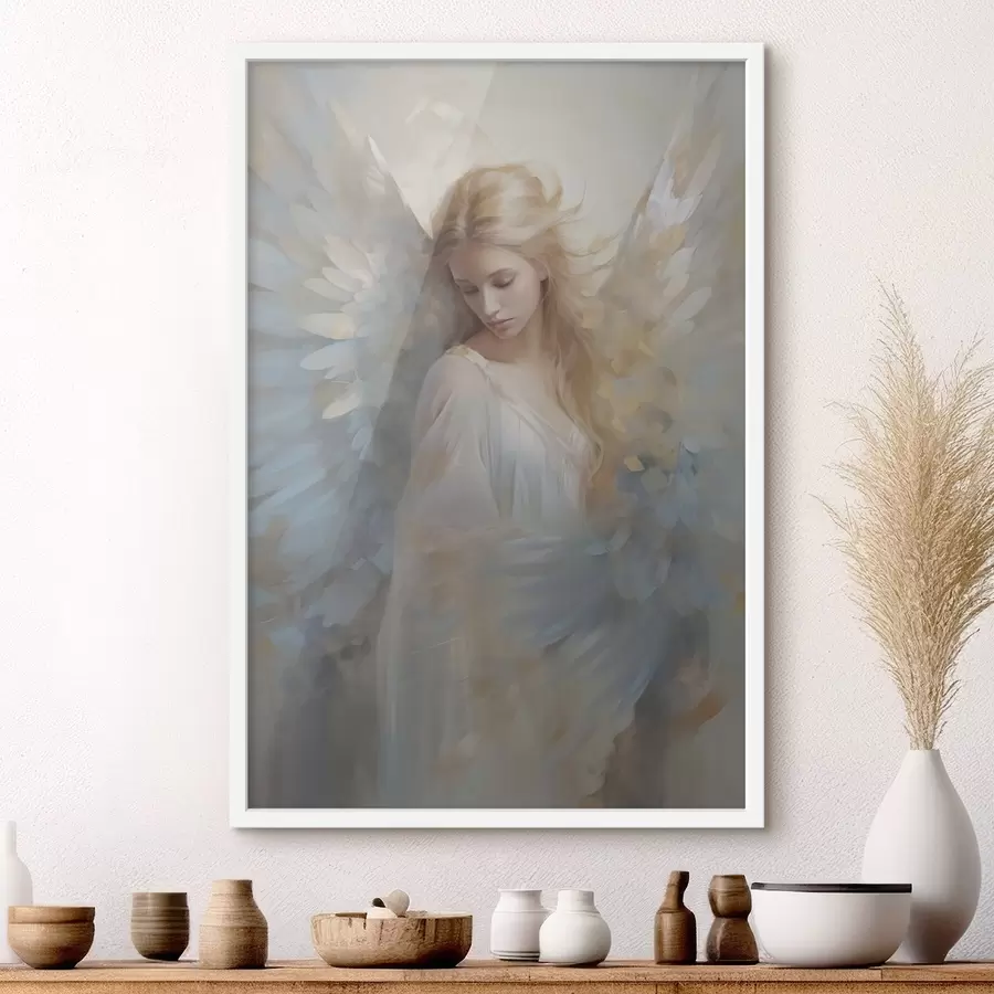 Papier peint Imitation de peinture abstraite représentant un ange f46682