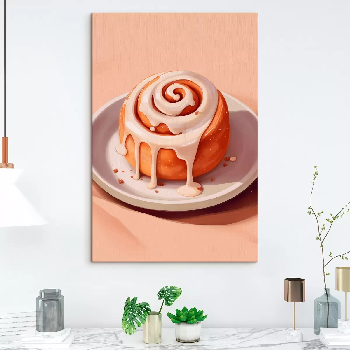 Tableau Rouleau à la cannelle avec glaçage à la crème s46624