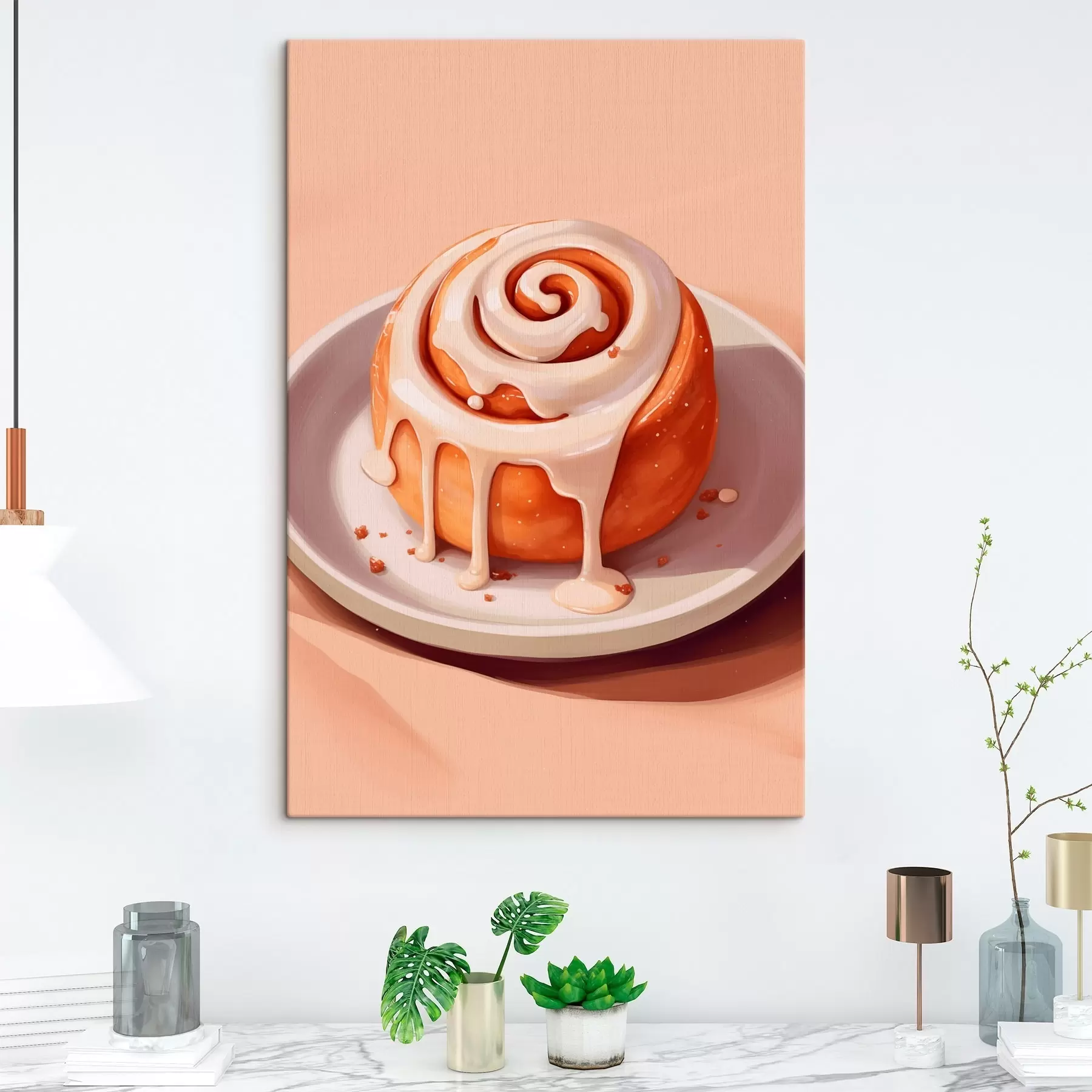 Tableau Rouleau à la cannelle avec glaçage à la crème s46624