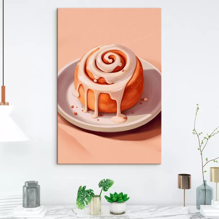Tableau Rouleau à la cannelle avec glaçage à la crème s46624