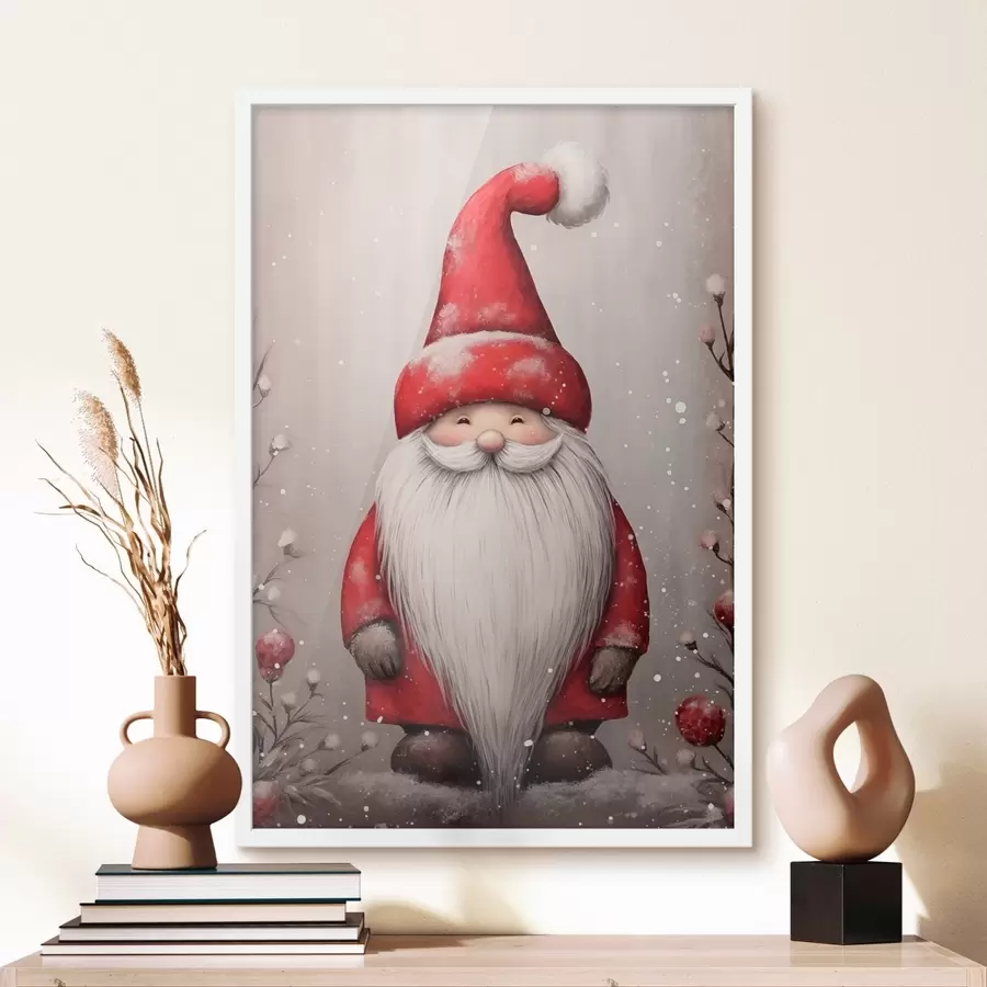 Papier peint Gnome de Noël avec une longue barbe f46620
