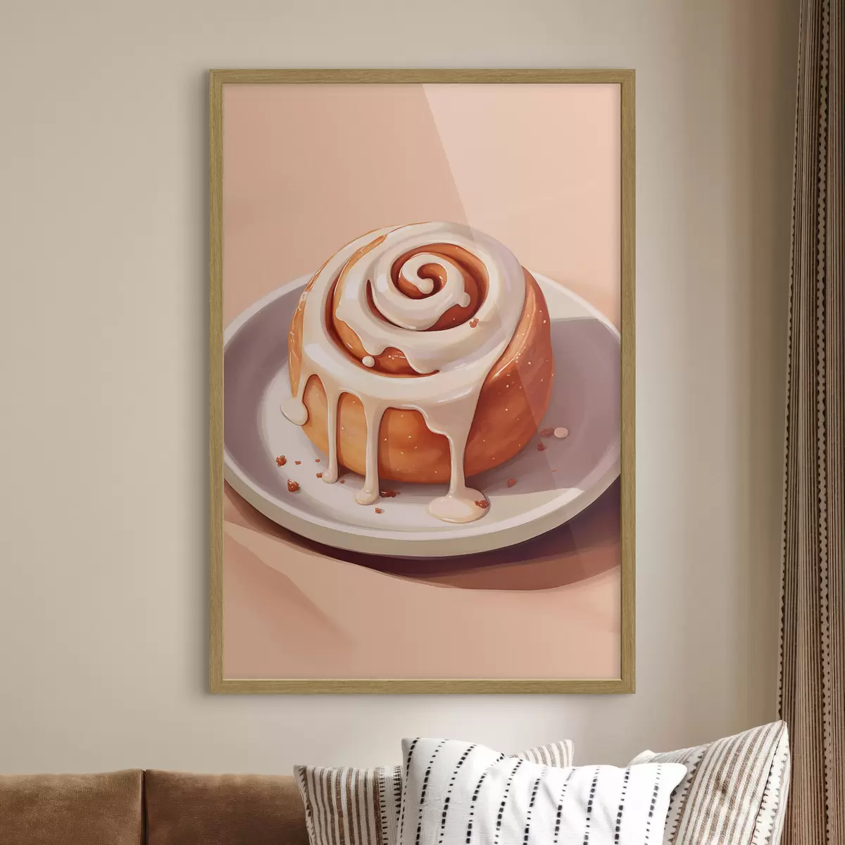 Poster Rouleau à la cannelle avec glaçage à la crème f46624