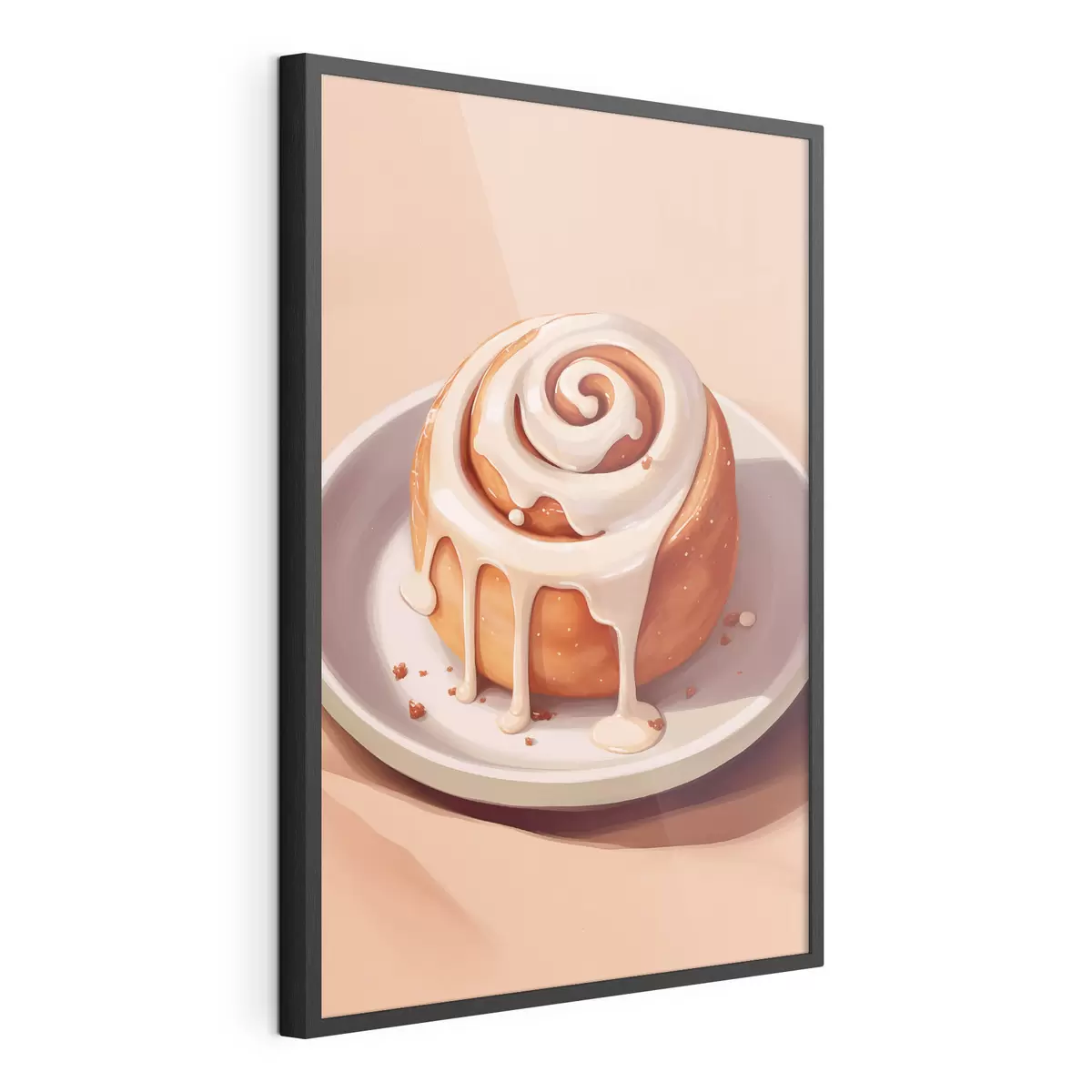 Poster Rouleau à la cannelle avec glaçage à la crème f46624