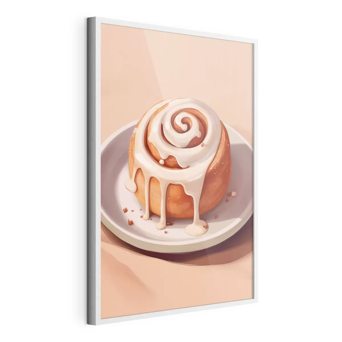 Poster Rouleau à la cannelle avec glaçage à la crème f46624