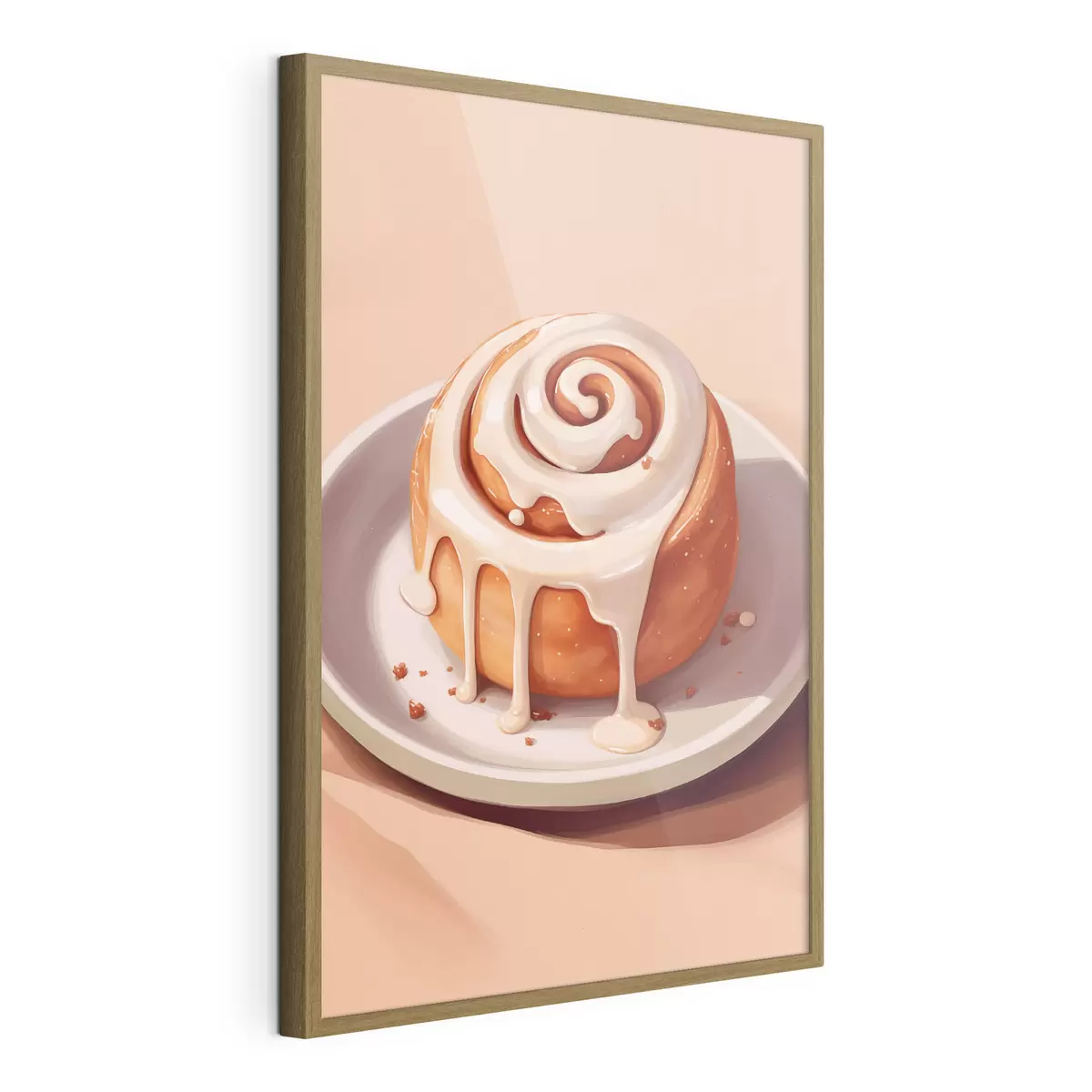 Poster Rouleau à la cannelle avec glaçage à la crème f46624
